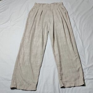 Free People Cream Wide-Leg Trousers